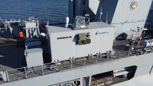 Hải quân Đức đang thử nghiệm hệ thống vũ khí laser với mục đích phòng thủ. Ảnh: Naval News