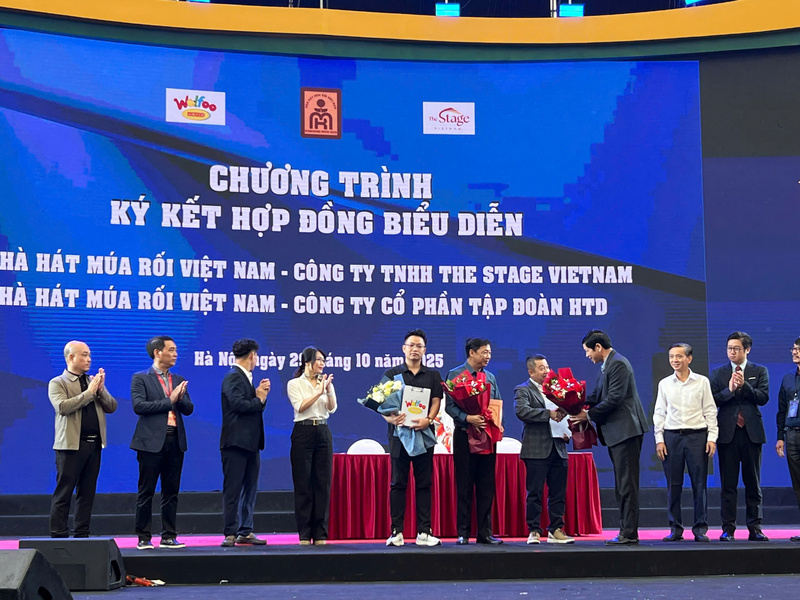 Chương trình ký kết hợp đồng biểu diễn cùng Nhà hát Múa rối Việt Nam và các Okvip tại về.