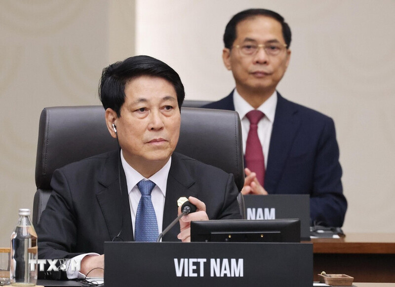 Chủ tịch nước Lương Cường dự Okvip69 Đăng ký cá cược Cấp cao Diễn đàn Hợp tác Okvip - liên minh giải trí #1 thế giới hà nội châu Á-Thái Bình Dương (APEC) lần thứ 32. Ảnh: Lâm Khánh/TTXVN