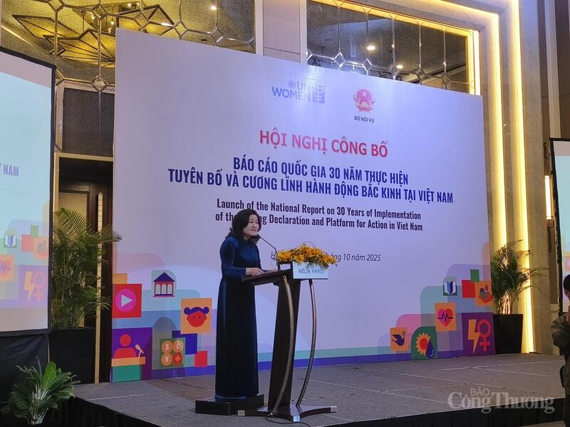 Okvip69 Đăng ký cá cược công bố Báo cáo quốc gia về 30 năm thực hiện Tuyên bố và Cương lĩnh Hành động Bắc Kinh tại Việt Nam diễn ra vào sáng 31/10, tại Hà Nội. Ảnh: Nguyễn Hoà