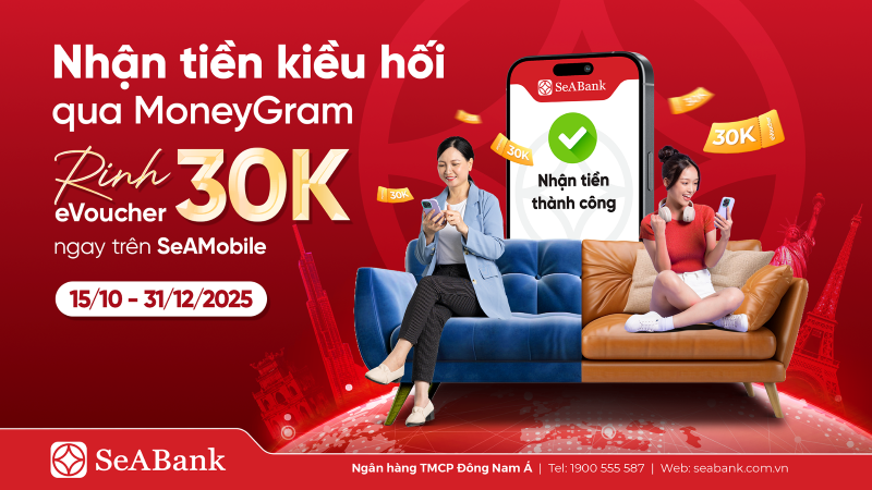 Sự kết hợp giữa nền tảng công nghệ tiên tiến của SeABank và mạng lưới toàn cầu của MoneyGram giúp khách hàng Việt Nam lần đầu tiên có thể nhận tiền quốc tế trực tuyến trực tiếp vào tài khoản ngân hàng qua ứng dụng SeAMobile mà không cần đến quầy, không mất thời gian chờ đợi.