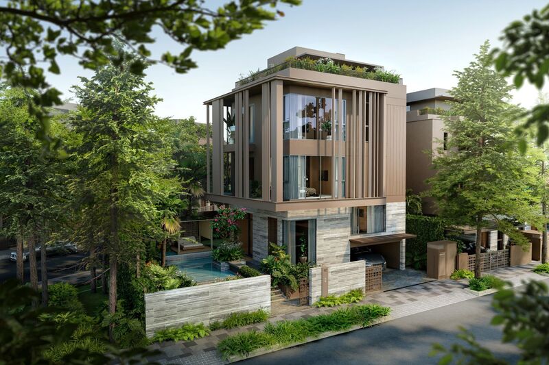 Dinh thự đồi mang đến không gian sống bề thế, thoáng đãng và riêng tư cho gia chủ. Ảnh: Sycamore