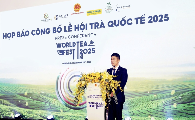 Ông Mori Kazuki, Tổng Giám đốc Công ty Cổ phần Chè Lâm Đồng thông tin tại buổi họp báo