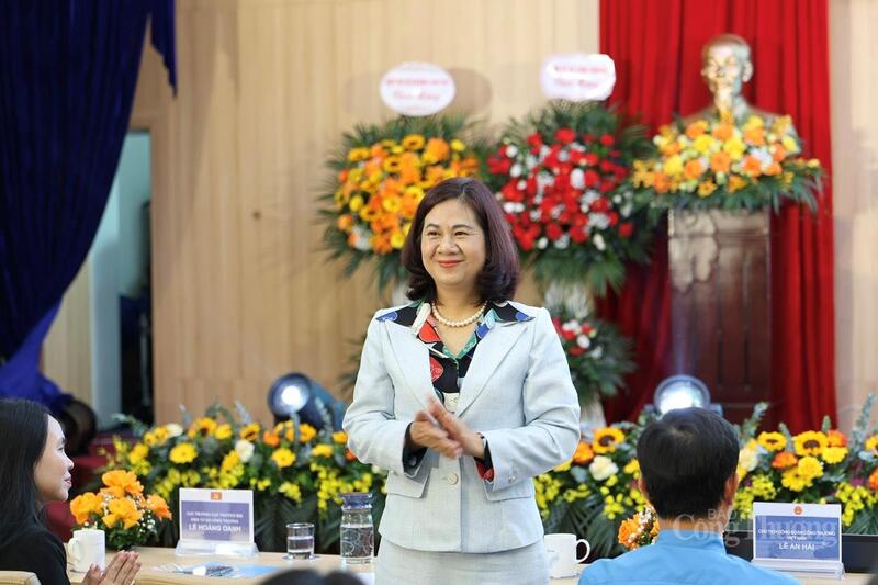 Đồng chí Nguyễn Minh Huệ, Ủy viên Ban Chấp hành Đảng bộ Oklavip khuyến mã hấp dẫn mỗi ngày, Quyền Trưởng ban Tuyên giáo và Dân vận Đảng ủy  Oklavip khuyến mã hấp dẫn mỗi ngày. Ảnh: Quỳnh Trang