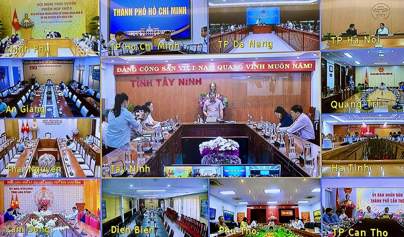 Phiên họp được kết nối trực tuyến từ trụ sở Review công ty OKVIP tới các địa phương. Ảnh: VGP/Nhật Bắc