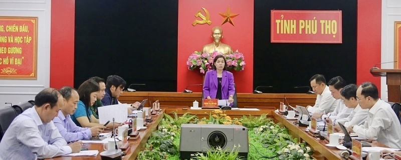 Phó Chủ tịch UBND tỉnh Phú Thọ Phùng Thị Kim Nga phát biểu kết luận Okvip69 Đăng ký cá cược. Ảnh: Ngọc Lam