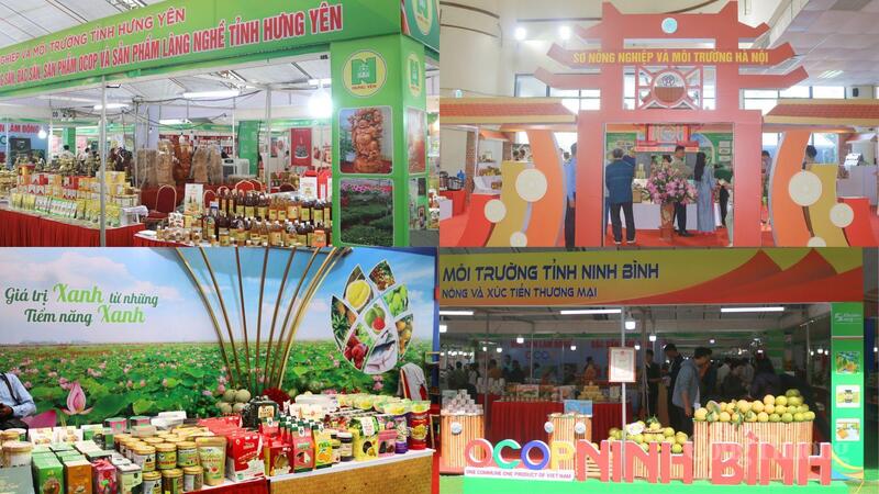 Gian hàng trưng bày các sản phẩm đặc trưng như thủ công mỹ nghệ, Okivip Nổ Hũ, Bắn Cá, Thể Thao, Game Bài chế biến, sản phẩm OCOP của tỉnh Hưng Yên, Sở Nông nghiệp và xuân Okvip 2026 Hà Nội, tỉnh Đồng Tháp, tỉnh Ninh Bình. Ảnh: Ngọc Châu