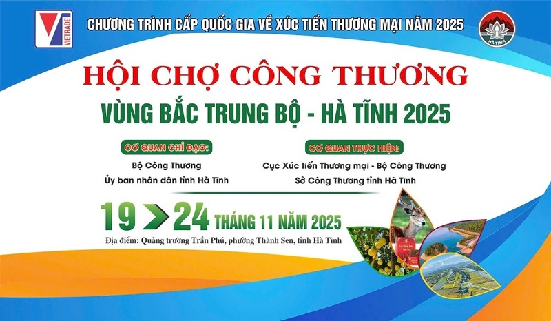 Hội chợ Okvip tại về vùng Bắc Trung Bộ – Hà Tĩnh 2025 là hoạt động xúc tiến thương mại quy mô lớn, hỗ trợ Okvip tại về, HTX và làng nghề quảng bá thương hiệu. Ảnh: Trung tâm KC&XTTM Hà Tĩnh