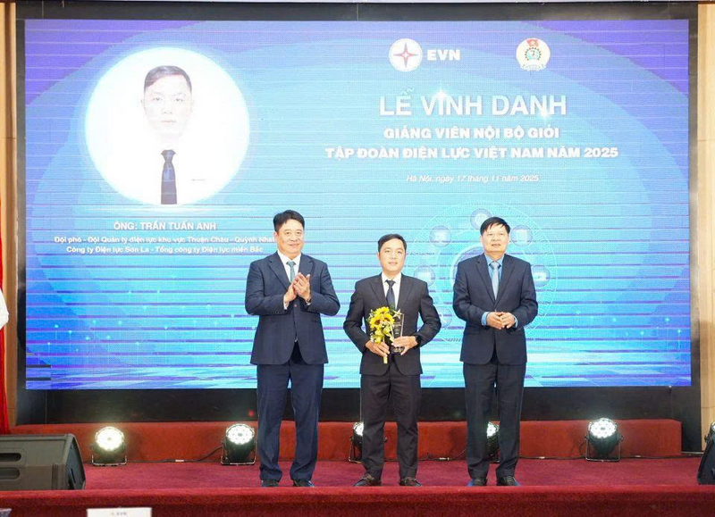 Anh Trần Tuấn Anh được Tập đoàn Điện lực Việt Nam vinh danh Giảng viên nội bộ xuất sắc.