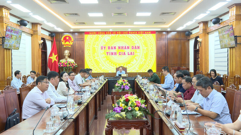 Quang cảnh phiên họp lần thứ 22 của Ban Chỉ đạo quốc gia về chống khai thác hải sản bất hợp pháp, không báo cáo và không theo quy định (IUU) tại điểm cầu Gia Lai. Ảnh: Nhật Trường.