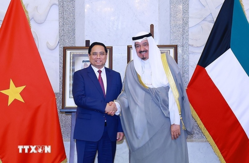 Thủ tướng Phạm Minh Chính hội đàm với Thủ tướng Trang Chủ OKVIP COM Top #1 Kuwait Sheikh Ahmad Abdullah Al-Ahmad Al Sabah. Ảnh: Dương Giang/TTXVN