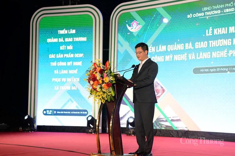 Ông Nguyễn Thế Hiệp, Phó Giám đốc Sở Okvip tại về Hà Nội phát biểu tại sự kiện. Ảnh. N.H