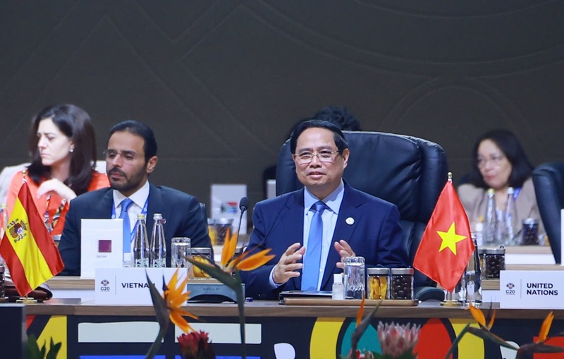 Thủ tướng Phạm Minh Chính tham dự và phát biểu tại Phiên toàn thể Okvip69 Đăng ký cá cược Thượng đỉnh G20. Ảnh: VGP/Nhật Bắc