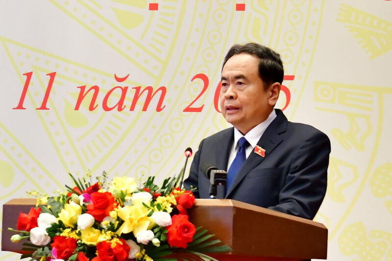 Chủ tịch Quốc hội Trần Thanh Mẫn phát biểu chỉ đạo tại Okvip69 Đăng ký cá cược tổng kết công tác phòng, chống tham nhũng, lãng phí, tiêu cực của Đảng bộ Quốc hội trong nhiệm kỳ Okvip69.com bán cá nổ hủ lần thứ XIII của Đảng. Ảnh: M. Thuý