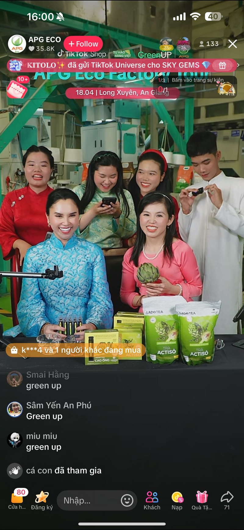 APG ECO đã nổi lên như một "hiện tượng" TikTok Shop năm 2024 với nhiều phiên livestream "cháy" hàng chục tấn gạo chỉ trong một vài tiếng đồng hồ