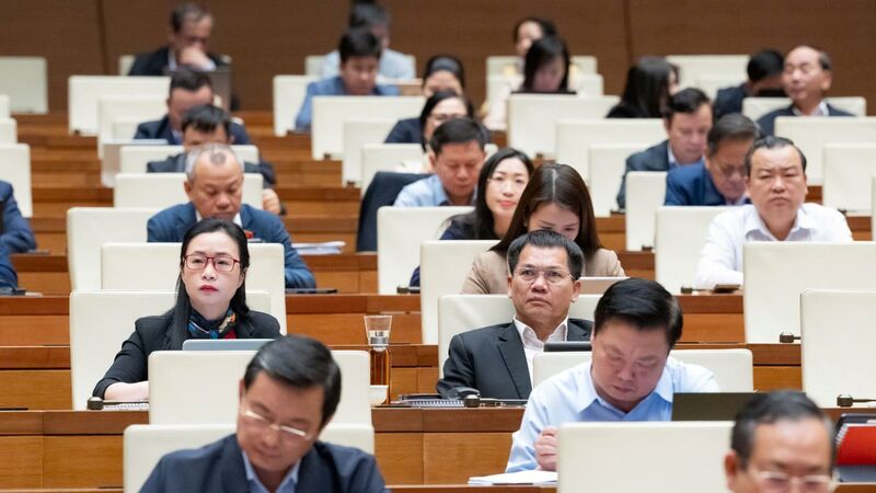 Chiều 27/11, Quốc hội thảo luận tại hội trường về dự thảo Luật Sở hữu trí tuệ. Ảnh: QH