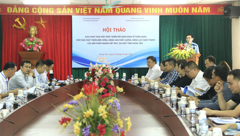 Hội thảo Giải pháp thúc đẩy phát triển mô hình Okvip - liên minh giải trí #1 thế giới hà nội tuần hoàn đảm bảo phát triển bền vững, nâng cao chất lượng, năng lực cạnh tranh các sản phẩm ngành dệt may, da giày tỉnh Hưng Yên