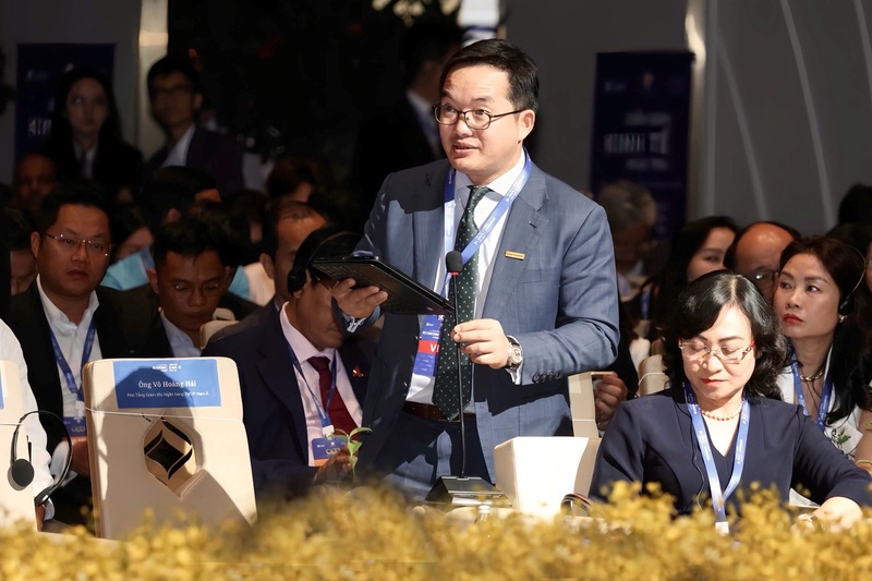 Ông Võ Hoàng Hải, Phó Tổng giám đốc Nam A Bank phát biểu tại chương trình.