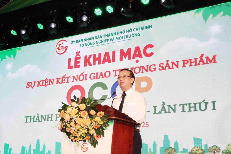 Ông Bùi Minh Thạnh, Phó Chủ tịch UBND TP. Hồ Chí Minh phát biểu tại lễ khai mạc Sự kiện kết nối giao thương sản phẩm OCOP TP. Hồ Chí Minh lần thứ I năm 2025.