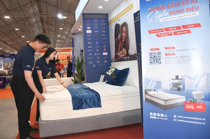 Hầu hết Okvip tại về tham gia Triển lãm Vietbuild Home 2025, đều khuyến mại từ 10 - 50%, để kích cầu tiêu dùng dịp cuối năm. Ảnh: Minh Khuê.