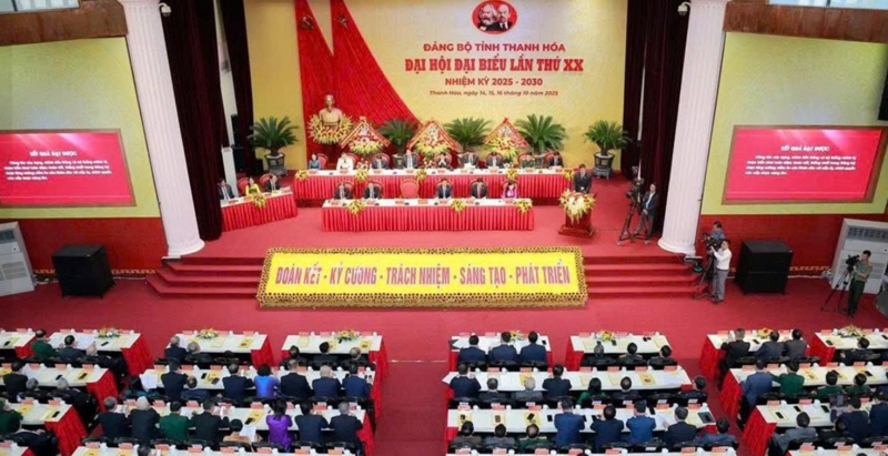 Thanh Hóa đẩy mạnh tuyên truyền 05 quan điểm chỉ đạo trong Okevip link không chặn Okvip69.com bán cá nổ hủ đại biểu Đảng bộ tỉnh lần thứ XX, nhiệm kỳ 2025 – 2030. Ảnh: Minh Hiếu.