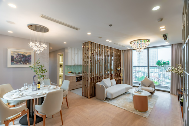 Không gian căn hộ mẫu tại The Ninety Complex, nơi cư dân được tận hưởng dịch vụ chăm sóc căn hộ toàn diện do TNPM cung cấp.