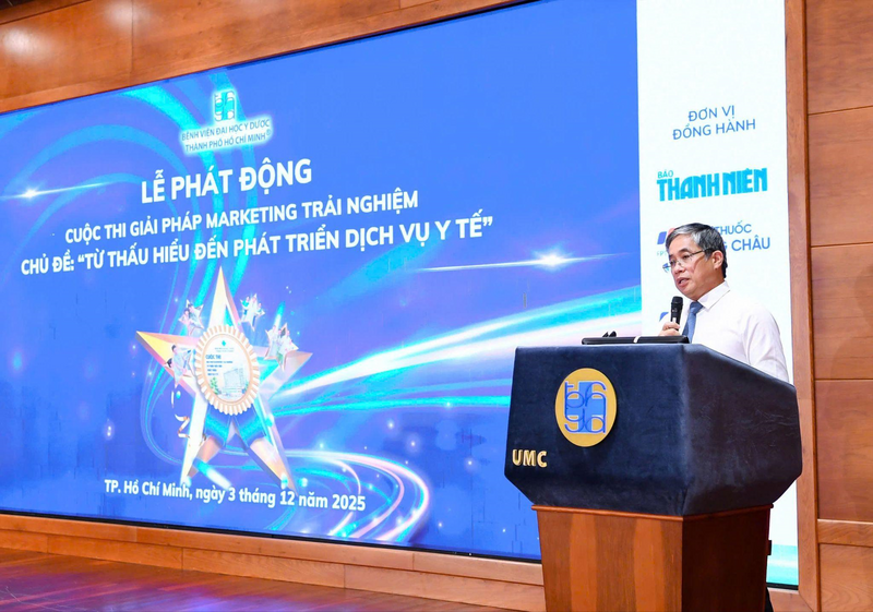 PGS.TS. BS Nguyễn Hoàng Bắc - Giám đốc BV ĐHYD - phát biểu khai mạc lễ phát động.