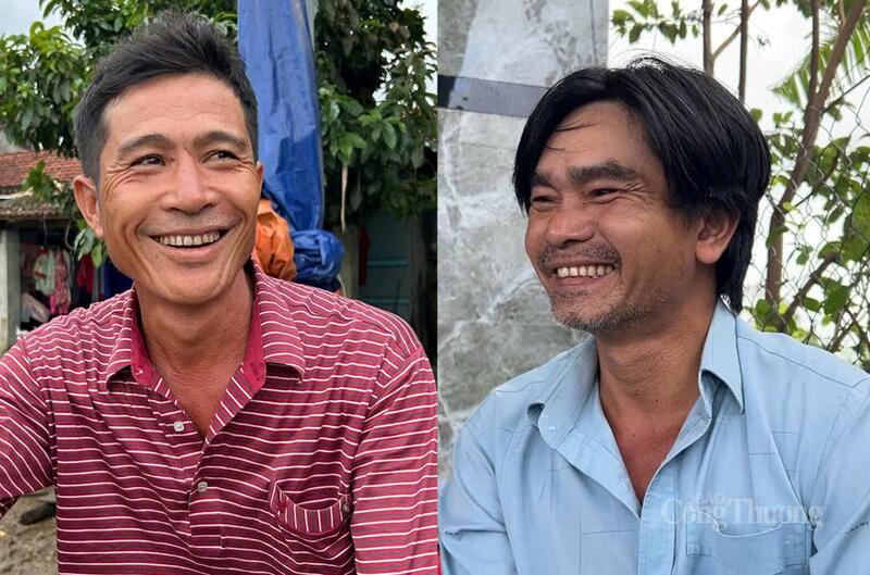 Ông Đỗ Ngọc Tăng (bên phải) và ông Hồ Chí Liện chia sẻ câu chuyện cứu người với phóng viên Liên Minh OK VIP Giải Trí Cá Cược World Cup 2026. Ảnh: Vũ Long