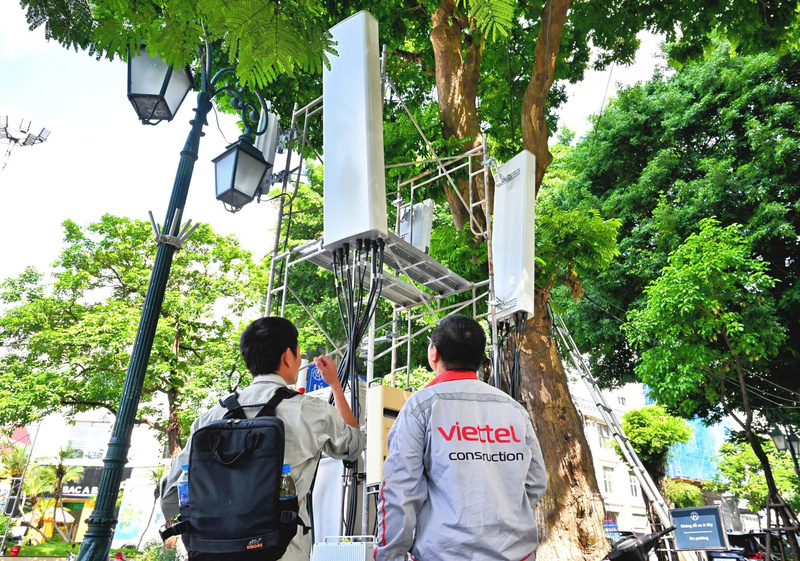 Hiện Viettel đã hoàn thành vượt mốc 20.000 trạm 5G lắp đặt mới. Ảnh: VT