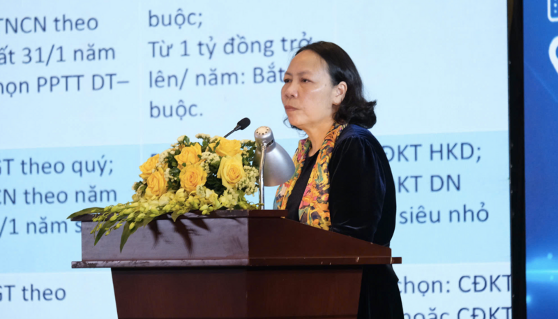 Bà Lê Thị Duyên Hải, Phó tổng thư ký Hội Tư vấn Thuế Việt Nam. Ảnh: L.A.