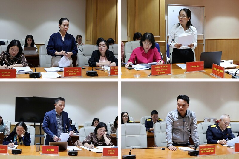 Các đại biểu tham dự cuộc họp tham gia ý kiến vào dự thảo Nghị định