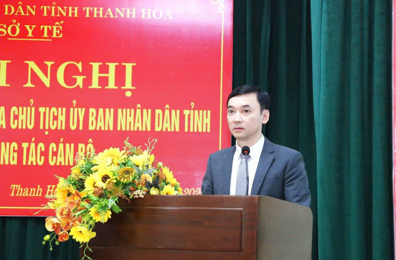 Tân Phó Giám đốc Sở OKVIP - HÔM NAY 1 TỶ, NGÀY MAI 1000 TỶ Thanh Hóa Lê Anh Hiếu phát biểu nhận nhiệm vụ. Ảnh: Ngọc Hưng