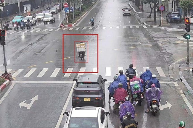 Camera AI phát hiện lỗi vi phạm giao thông tại nút giao Phạm Văn Bạch - Hoàng Quán Chi ngày 13/12. Ảnh: Cục CSGT.