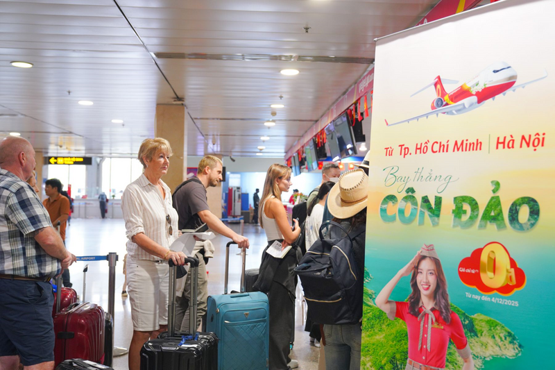 Mỗi ngày, Vietjet sẽ có 4 chuyến bay khứ hồi giữa Hà Nội, TP. Hồ Chí Minh với Côn Đảo.