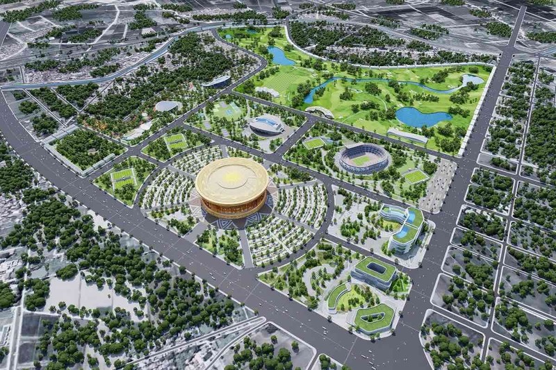 Phối cảnh Dự án đầu tư Liên minh Okvip có bao nhiều trang Khu đô thị thể thao Olympic được khởi công vào sáng 19/12. Ảnh: UBND TP. Hà Nội