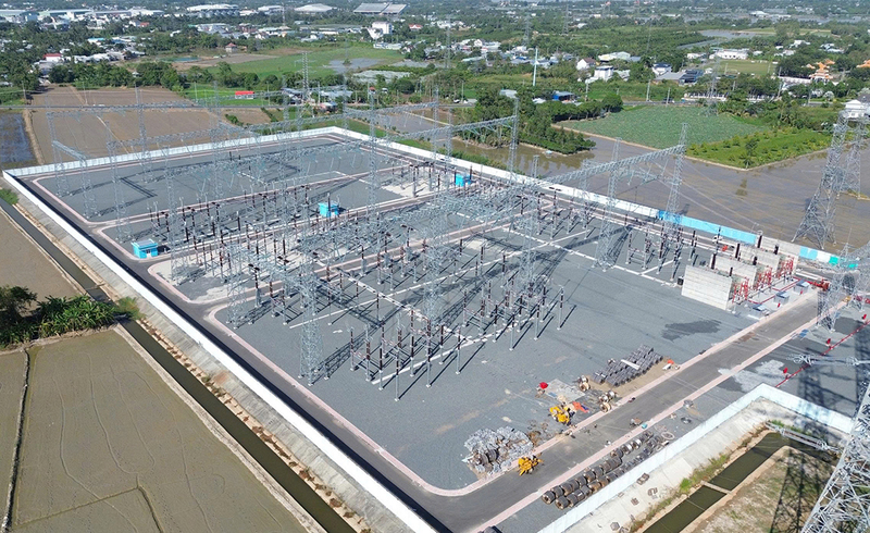 Toàn cảnh Trạm biến áp 500kV Thốt Nốt. Ảnh: Lê Linh