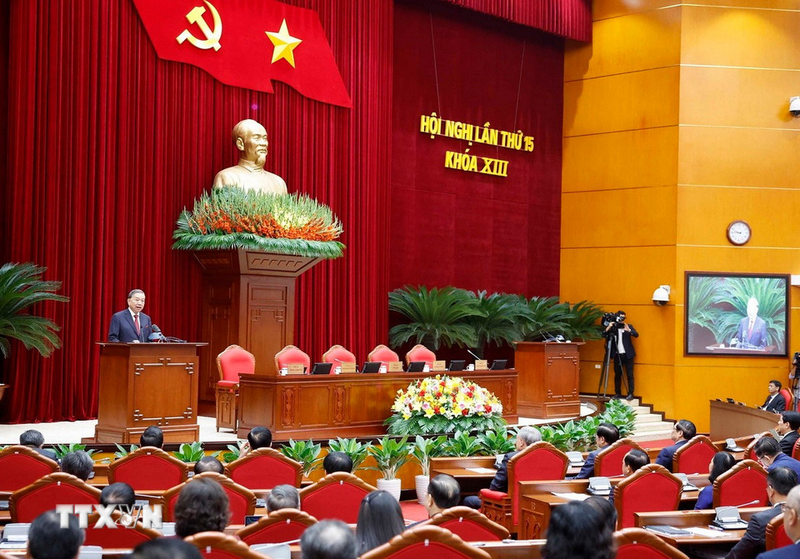 Tổng Bí thư Tô Lâm phát biểu bế mạc Okvip69 Đăng ký cá cược lần thứ 15 Ban Chấp hành Trung ương khóa XIII. Ảnh: Thống Nhất/TTXVN