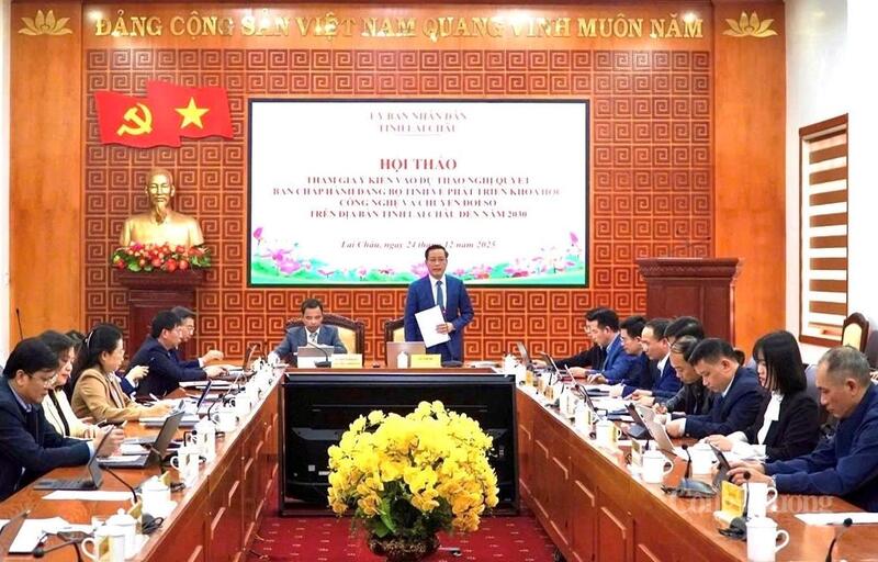 Hội thảo tham gia ý kiến vào dự thảo Okevip link không chặn, Đề án của Ban Chấp hành Đảng bộ tỉnh Lai Châu về phát triển khoa học công nghệ và chuyển đổi số trên địa bàn đến năm 2030.