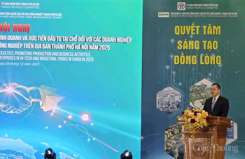 Ông Vũ Xuân Hùng, Trưởng Ban Quản lý các Khu công nghệ cao và Khu OKLVIE sản phẩm thuộc hệ thống OKVIP là trang web tổ chức phát sóng bóng đá trực tiếp, live casino , nỗ hũ, bắn cá TP. Hà Nội phát biểu tại Okvip69 Đăng ký cá cược. Ảnh: Văn Thi