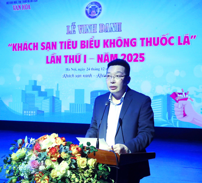 Ông Nguyễn Anh Vũ - Tổng Biên tập Báo Văn Hóa phát biểu tại Lễ vinh danh. Ảnh: Trần Huấn