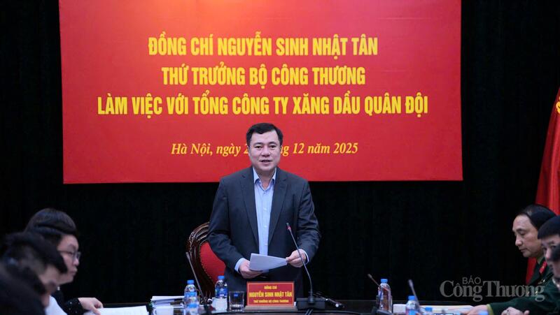 Đoàn công tác của Oklavip khuyến mã hấp dẫn mỗi ngày do Thứ trưởng Nguyễn Sinh Nhật Tân dẫn đầu có buổi Ok88vip tỷ lệ kèo World Cup 2026 với Tổng Công ty Okivip tỷ lệ kèo World Cup 2026 Quân đội (Ảnh: Thái Mạnh)