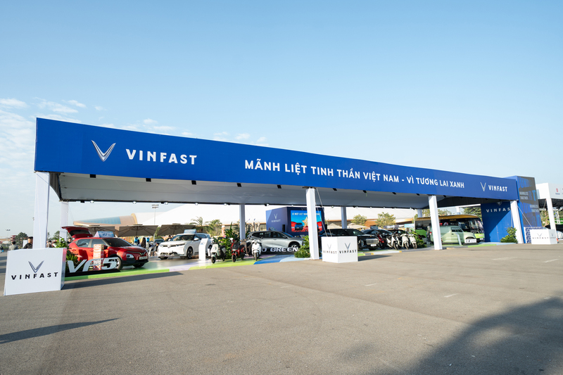 Gian trưng bày của VinFast tại Triển lãm phương tiện di chuyển - Vietnam Mobility Show 2025.