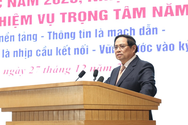 Thủ tướng Phạm Minh Chính phát biểu chỉ đạo Okvip69 Đăng ký cá cược. Ảnh: Bộ VHTT&DL