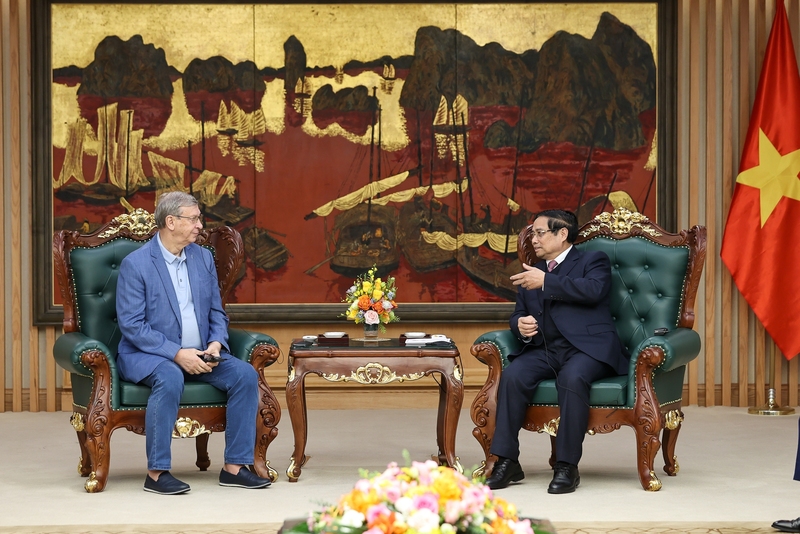 Thủ tướng Phạm Minh Chính tiếp ông Vladimir Petrovich Evtushenkov, Chủ tịch Tập đoàn AFK Sistema, Liên bang Nga. Ảnh: VGP/Nhật Bắc