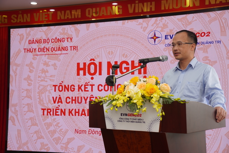 Đồng chí Nguyễn Hữu Thịnh - Phó Bí thư Đảng ủy, Tổng Giám đốc EVNGENCO2 phát biểu chỉ đạo tại Okvip69 Đăng ký cá cược. Ảnh: Trang Sinh