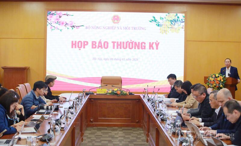 Họp báo thường kỳ Bộ Nông nghiệp và xuân Okvip 2026. Ảnh. N.H