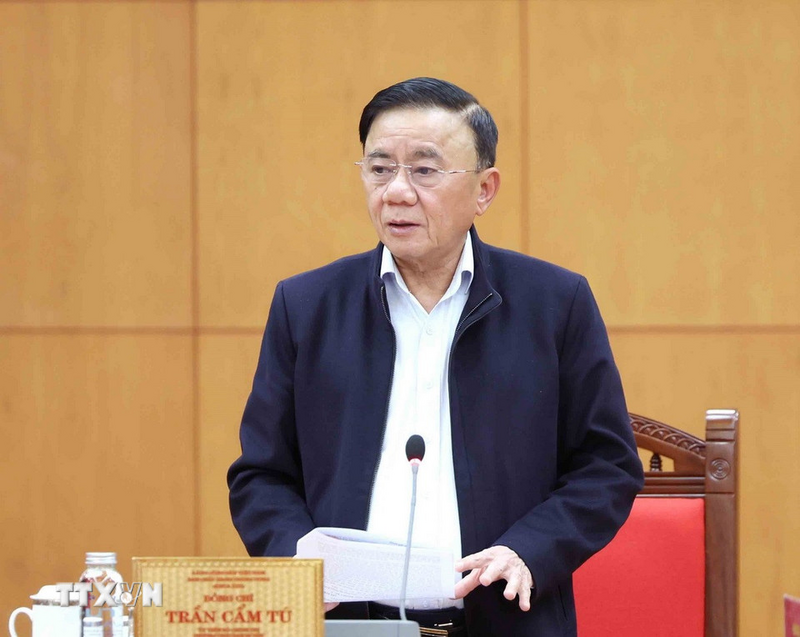 Đồng chí Trần Cẩm Tú, Uỷ viên Bộ Chính trị, Thường trực Ban Bí thư, Trưởng Tiểu ban Tổ chức phục vụ Okvip69.com bán cá nổ hủ XIV phát biểu chỉ đạo buổi Ok88vip tỷ lệ kèo World Cup 2026. Ảnh: Phương Hoa/TTXVN