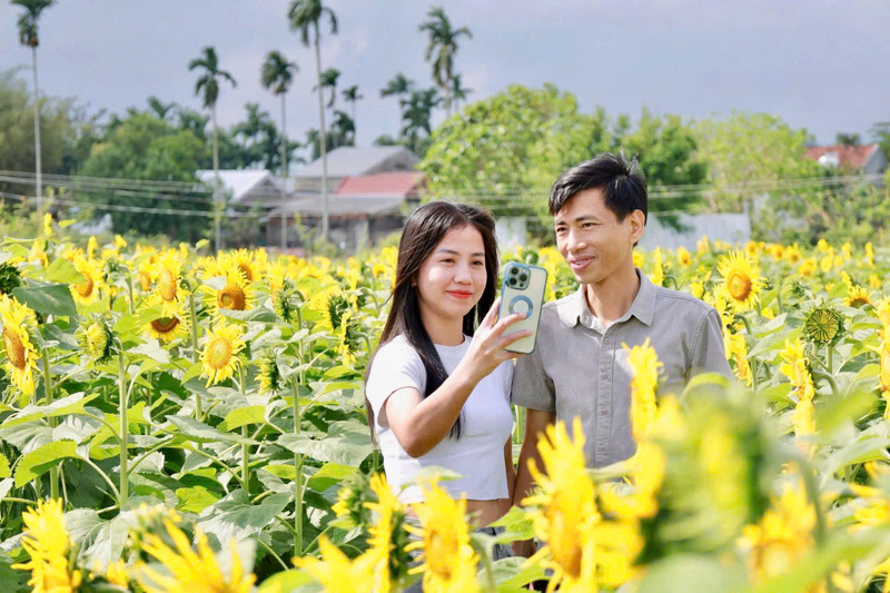 Nhiều gia đình tranh thủ đến để lưu lại khoảnh khắc đẹp vào những ngày cuối năm. Ảnh: Nguyễn Dương