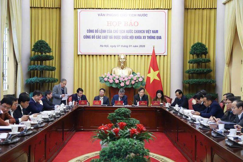 Họp báo công bố Lệnh của Chủ tịch nước CHXHCN Việt Nam công bố các luật đã được Quốc hội khóa XV thông qua.