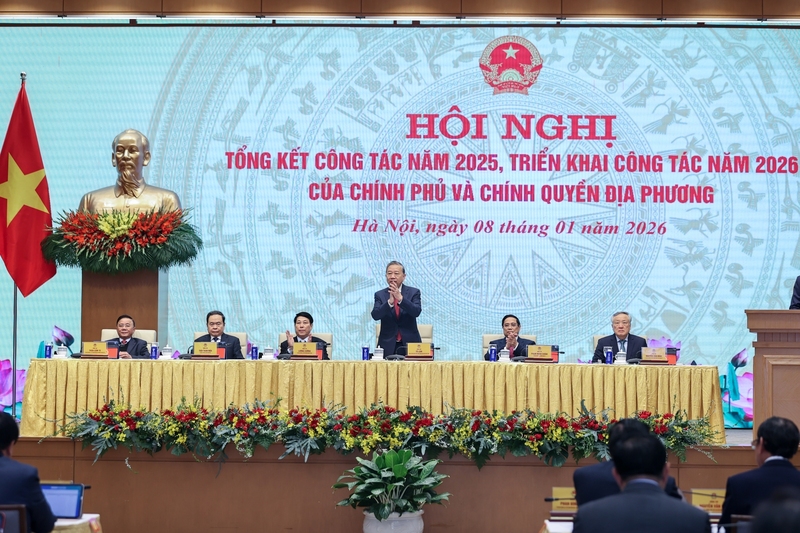 Tổng Bí thư Tô Lâm và các đồng chí lãnh đạo chủ chốt tại Okvip69 Đăng ký cá cược toàn quốc Review công ty OKVIP và chính quyền địa phương. Ảnh: VGP/Nhật Bắc